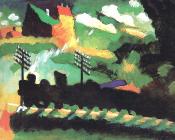 瓦西里 康丁斯基 : Murnau-vista con ferrocarril y castillo